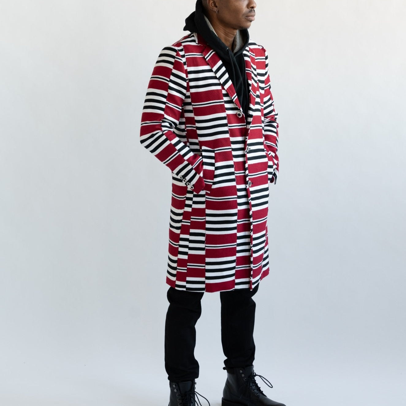 Black/Red/White Stripes