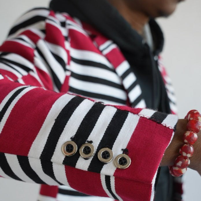 Black/Red/White Stripes