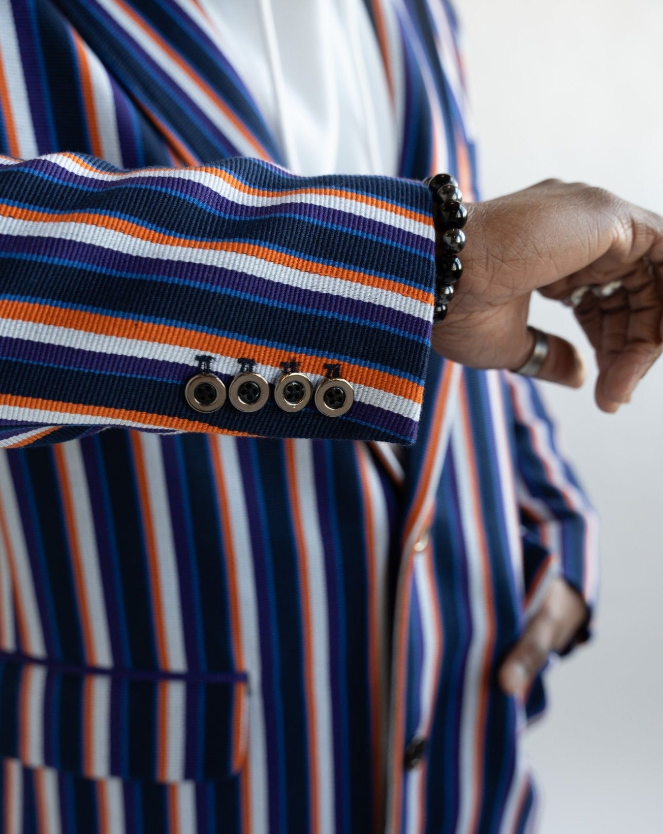 Pinstripes (Navy Blue Focus)